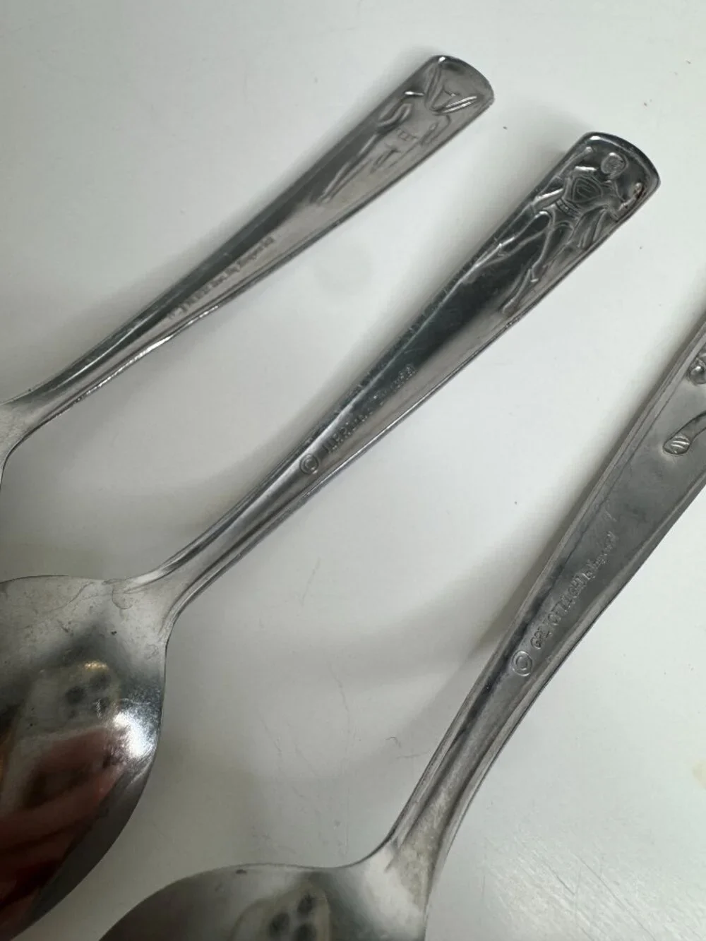 Imperial Flatware Vintage 1966 Set of Superhero Spoons Batman Superman Green Hor